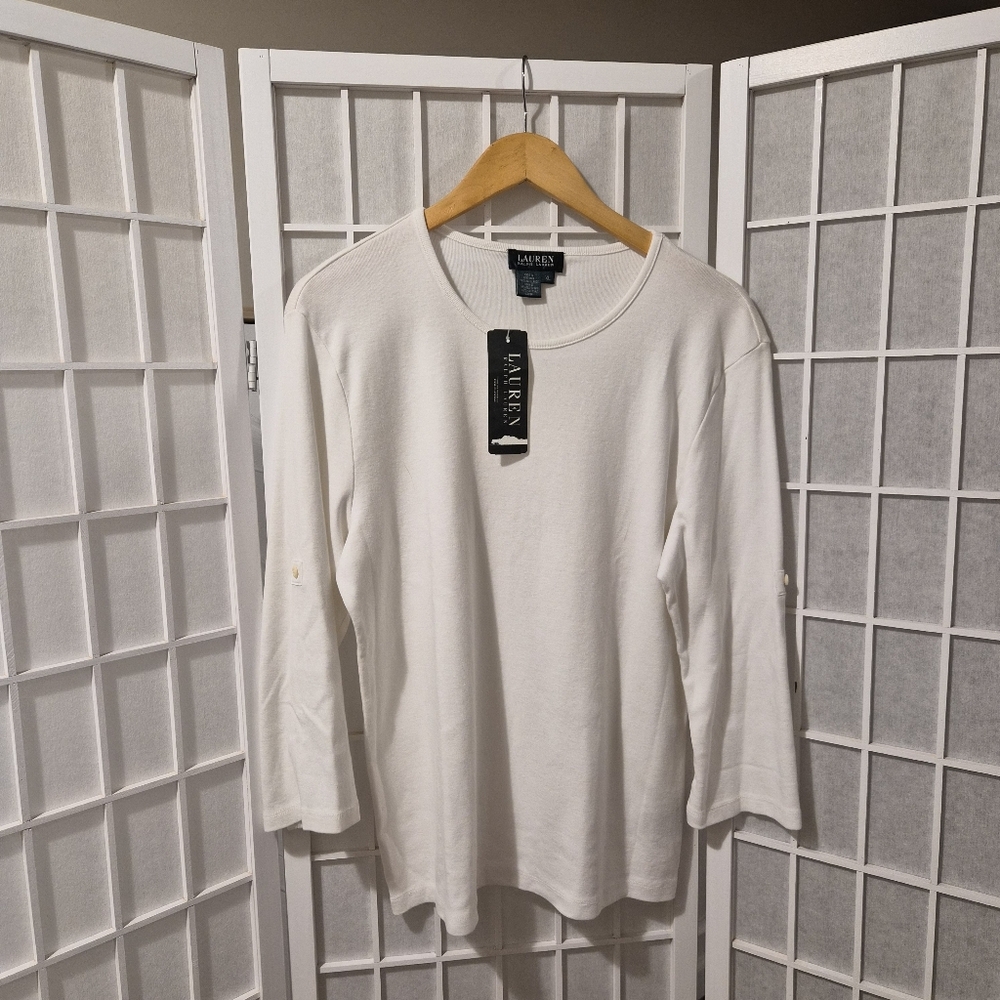 Ralph Lauren White Cotton Top NWT Sz XL